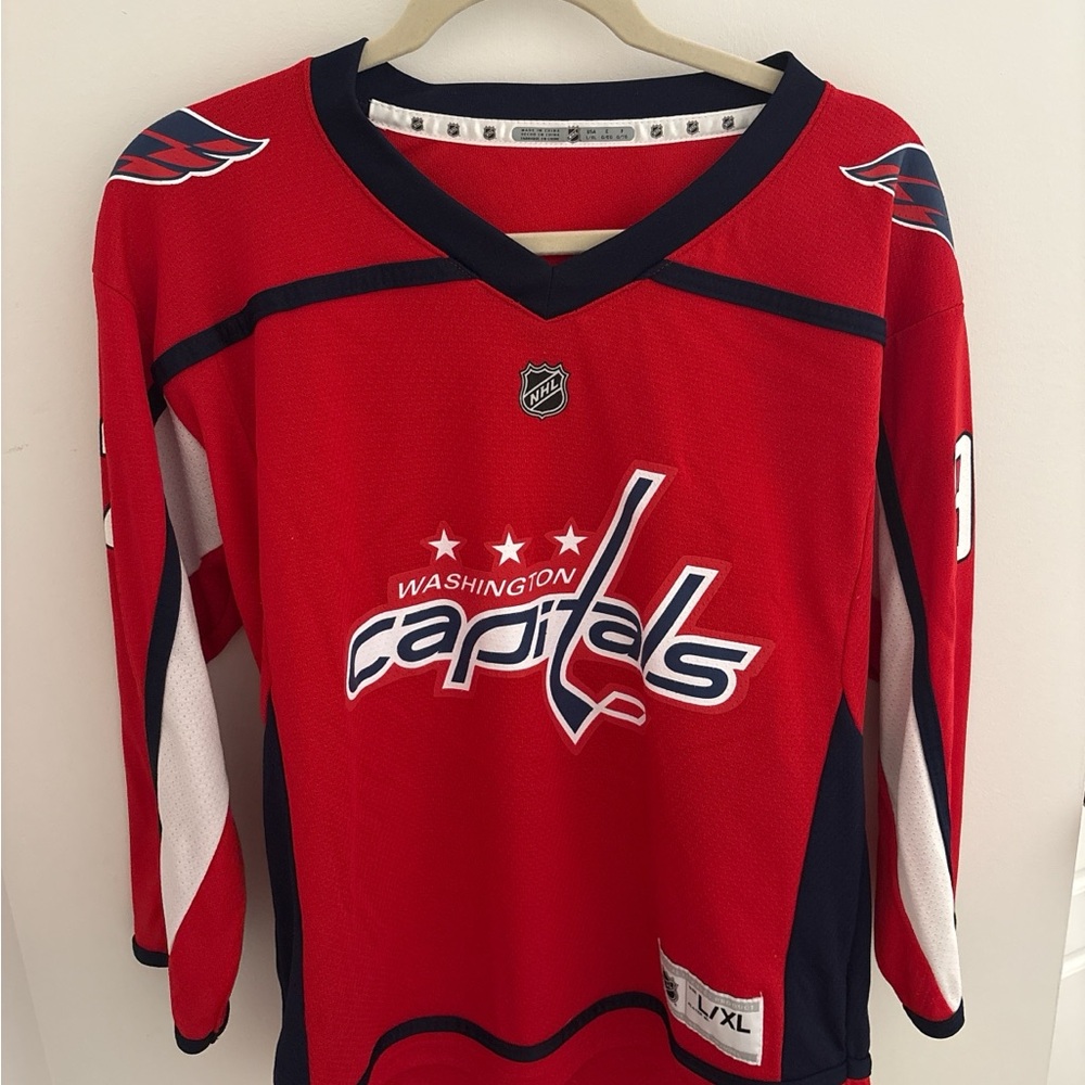 Caps Red Hockey Jersey